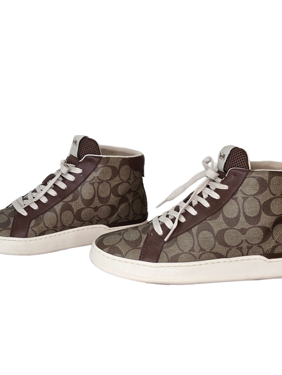 Coach Shoes - Coach Clip Signature High Top Sneakers Women’s Size 11B Brown Khaki Canvas